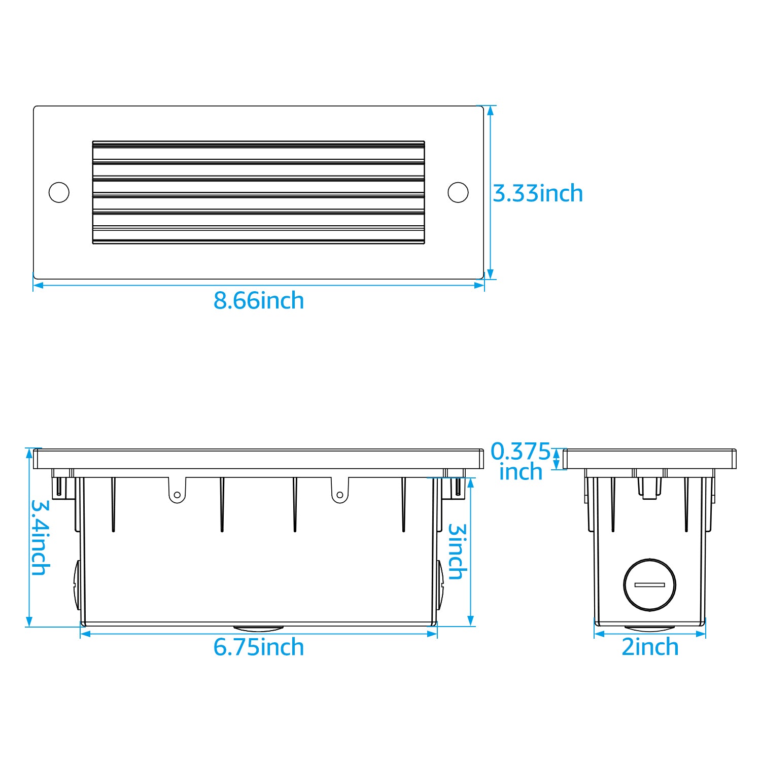 ZincTech 277V Commercial Louvered Step & Deck Light - Adjustable Color Temperature