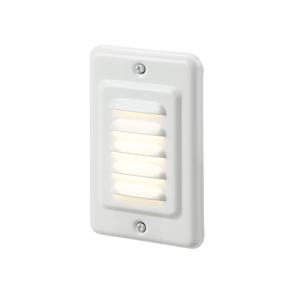 LeonLite® Pro Upright Pillbox Louvered Step & Deck Light - White - 3000K - LeonLite