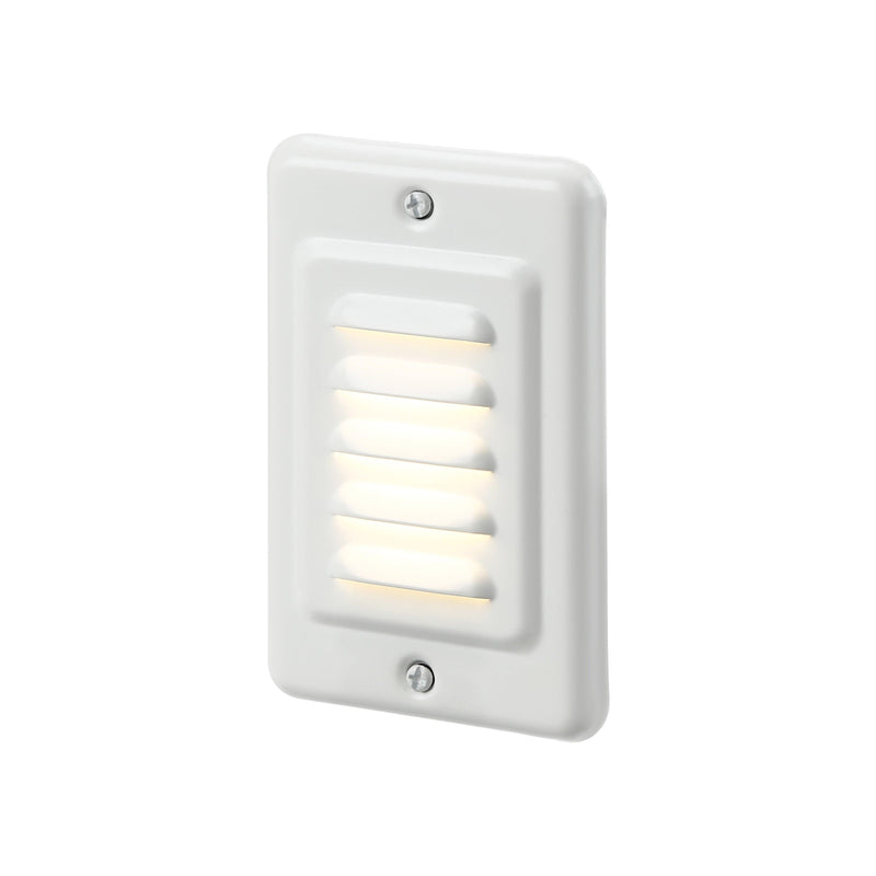 Pro 120V Upright Pillbox Louvered Step & Deck Light - White - 3000K