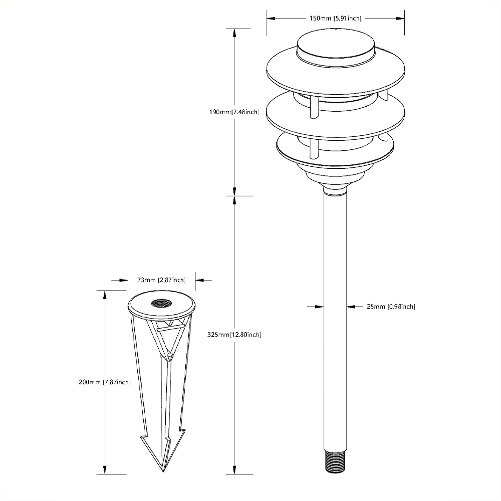 Premium PDBL 20.3" Brass Path Lights - Lamp Ready