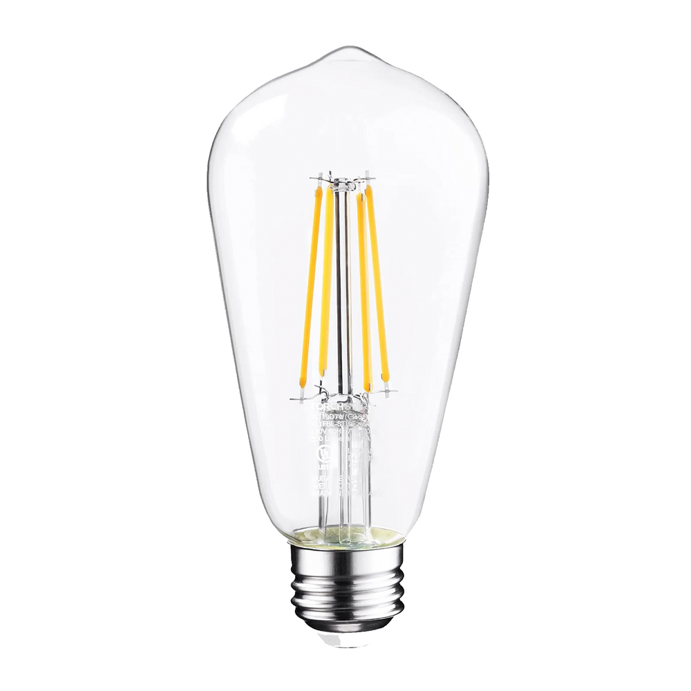 CrystalEra+ 7W ST64 LED Vintage Bulbs - E26 Base - 2700K Soft White
