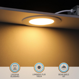 TORCHSTAR 5CCT 4 Inch Ultra-Thin LED Recessed Lighting with Junction Box