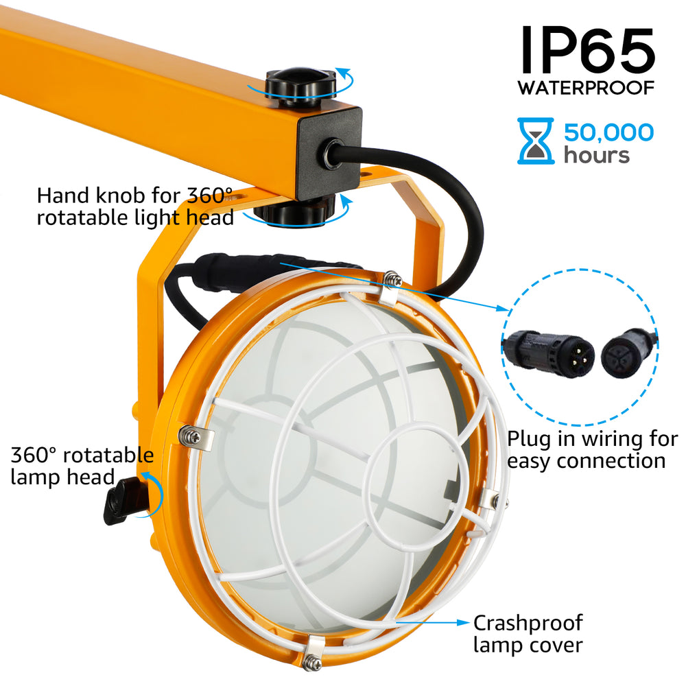 TORCHSTAR LED Loading Dock Lights 50W - 6000lm - 360° Rotatable Lamp Head