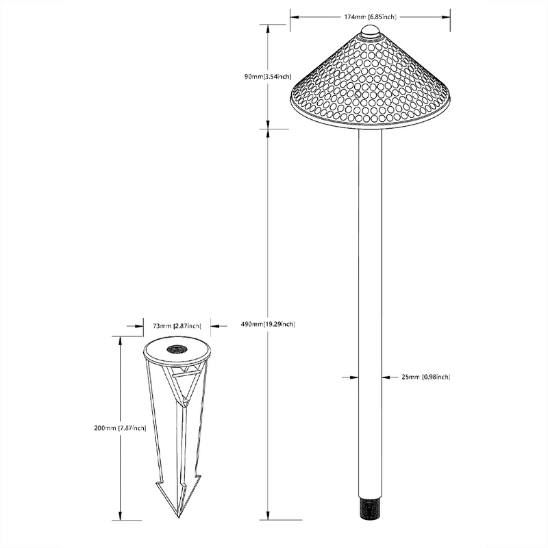 Premium USDL-T 21.5" Brass Path Lights - Lamp Ready