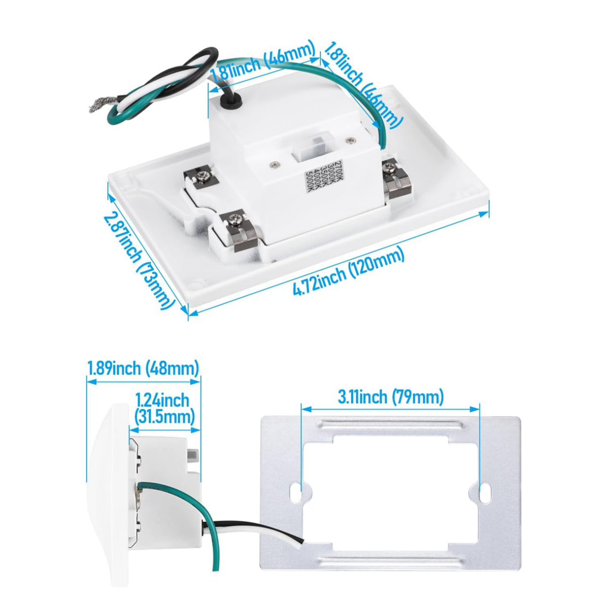 TORCHSTAR 5CCT 120V Horizontal C-shaped Step Light
