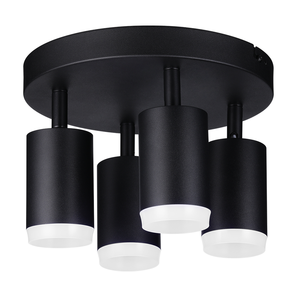 LuminCore Smart 4-Head LED Ceiling Spot Lights - Black