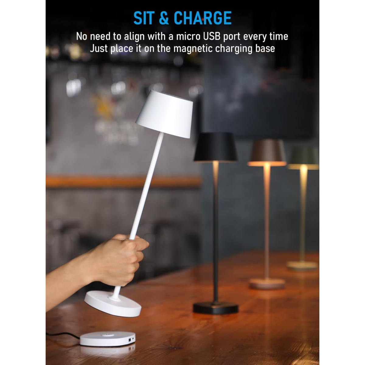 TORCHSTAR LED Rechargeable Cordless Table Lamp