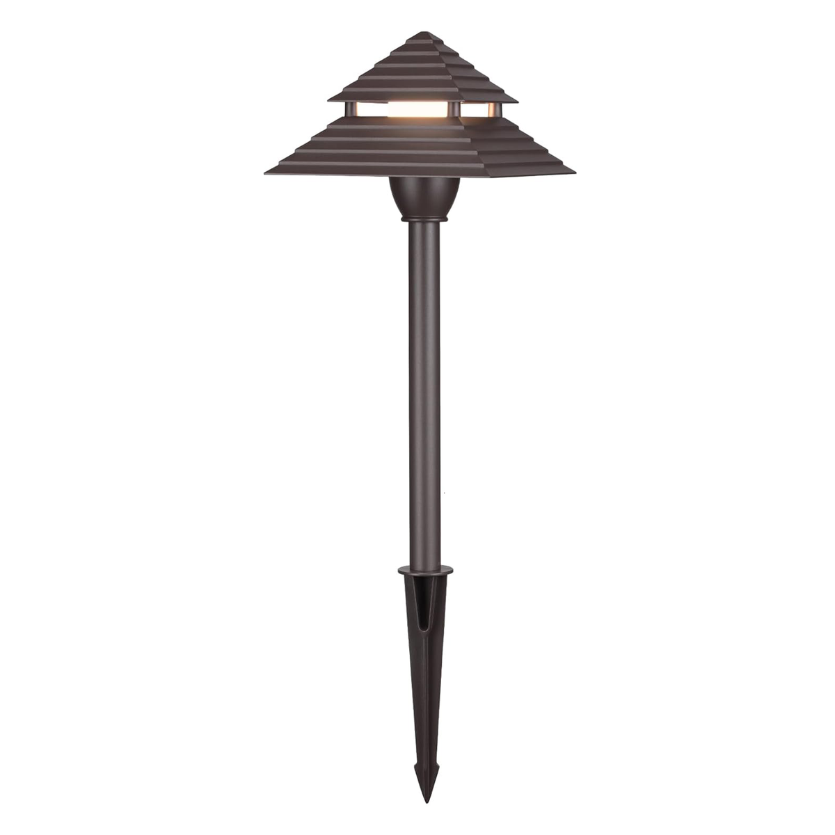 16" LED Path & Area Light with 6.5" Two-Tier Square Cone Shade - 12V - 3CCT