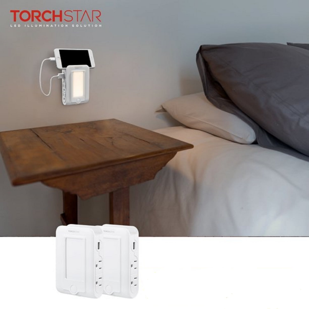TORCHSTAR Multi Plug Outlet Extender with LED Night Light