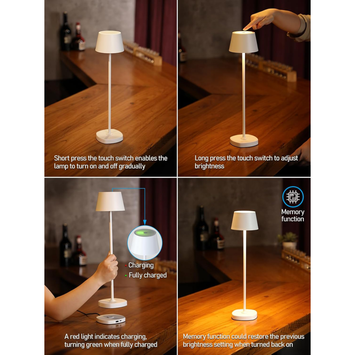 TORCHSTAR LED Rechargeable Cordless Table Lamp