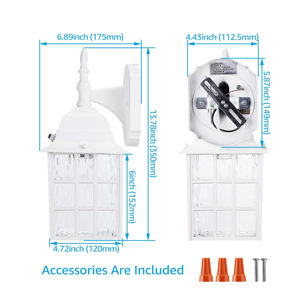 TORCHSTAR Dusk to Dawn Porch Lights-Outdoor Wall Lantern