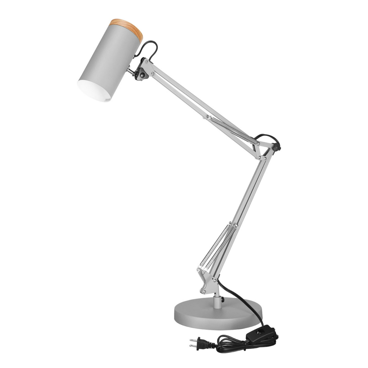 Tall Swing Arm Table Lamp, Height 29.7", E26 Base, Adjustable Desk Lamp, White