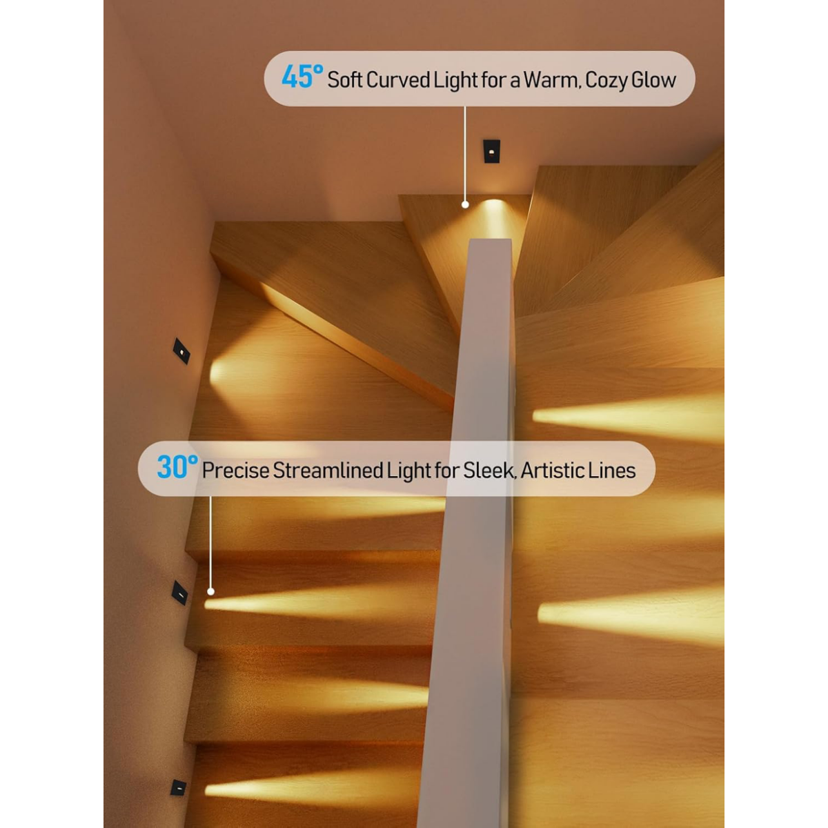 TORCHSTAR 5CCT 120V LED Step Light, Dimmable Pin Hole Stair Lights