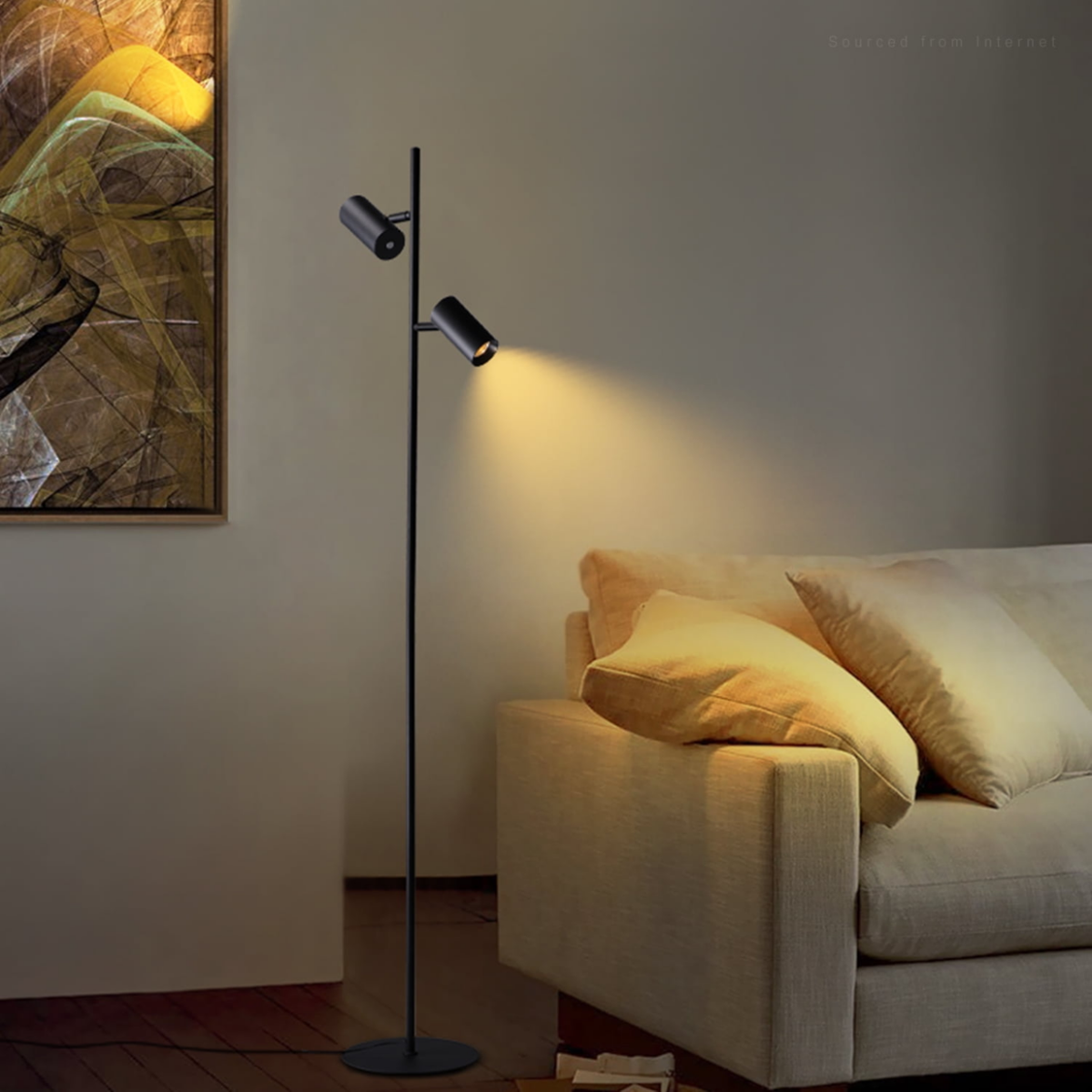 2-Light Dimmable LED Tree Floor Lamp, Touch Control, 2700K Soft White