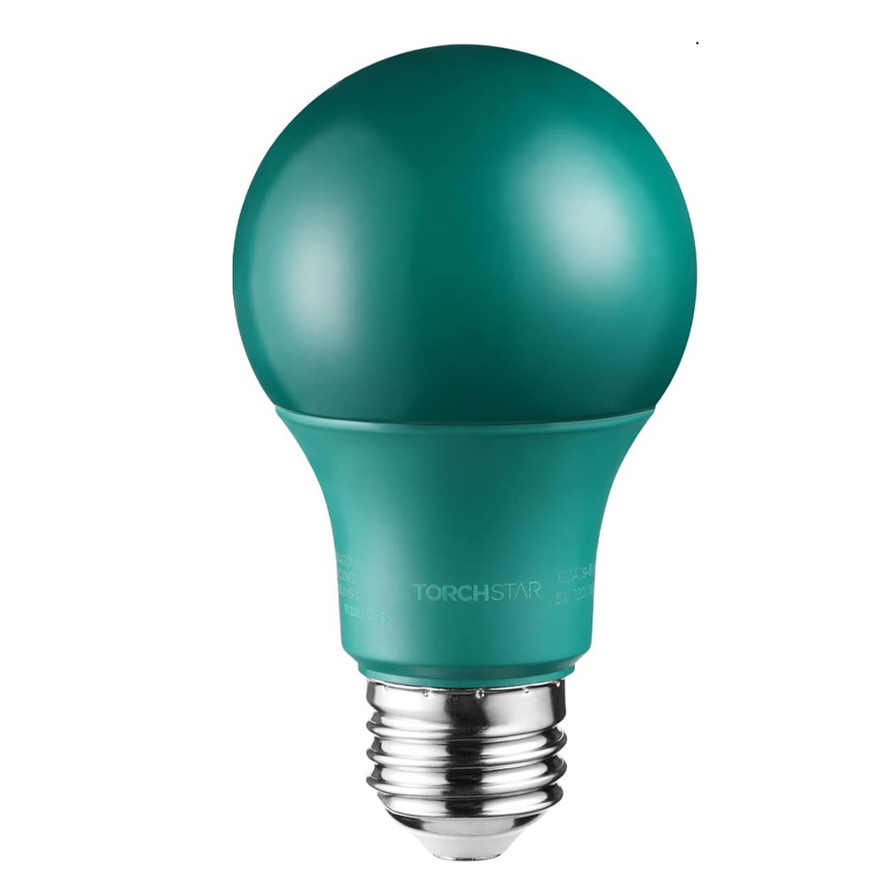 TORCHSTAR LED A19 Green Bulbs, E26 Base 8W 120V Colored Light Bulb