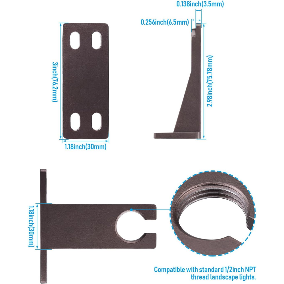 Gutter Mount Bracket for Low Voltage LED Spotlight – Torchstar Lighting