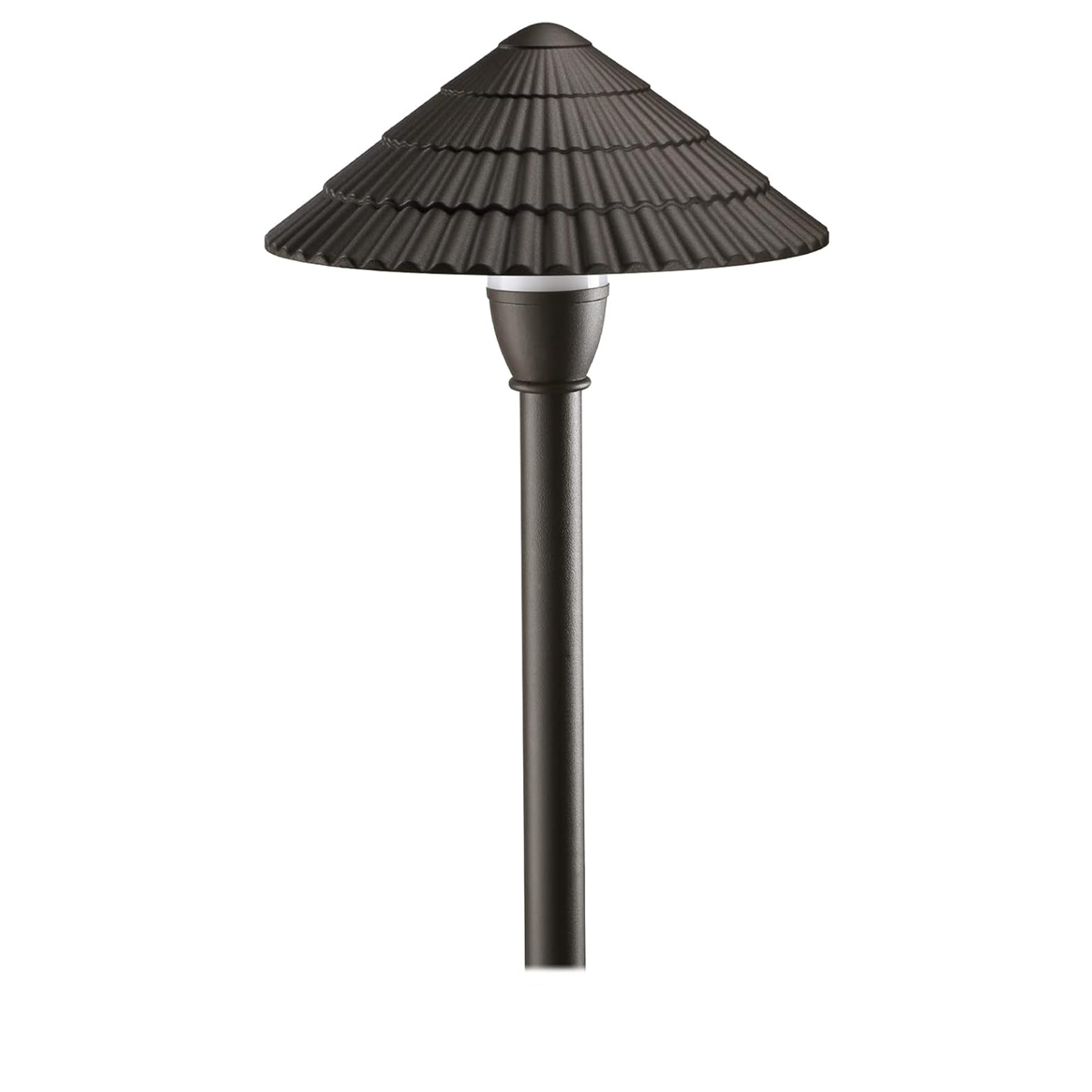 14" LED Path & Area Light with 7.5"  Ribbed Cone Shade - 12V