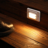 LeonLite® Pro Parallel Pillbox Louvered Step & Deck Light - White - 3000K - LeonLite