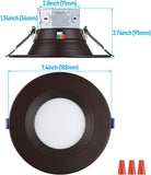 Bafflux 6" Glare-free LED Recessed Light - 15W Dimmable with Oil Rubbed Bronze Baffle Trim