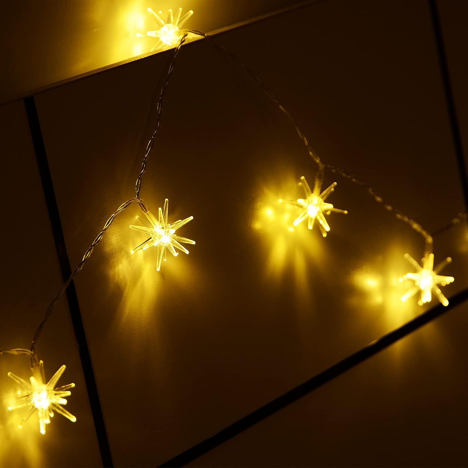YuleGlow Star String Lights - Battery Powered