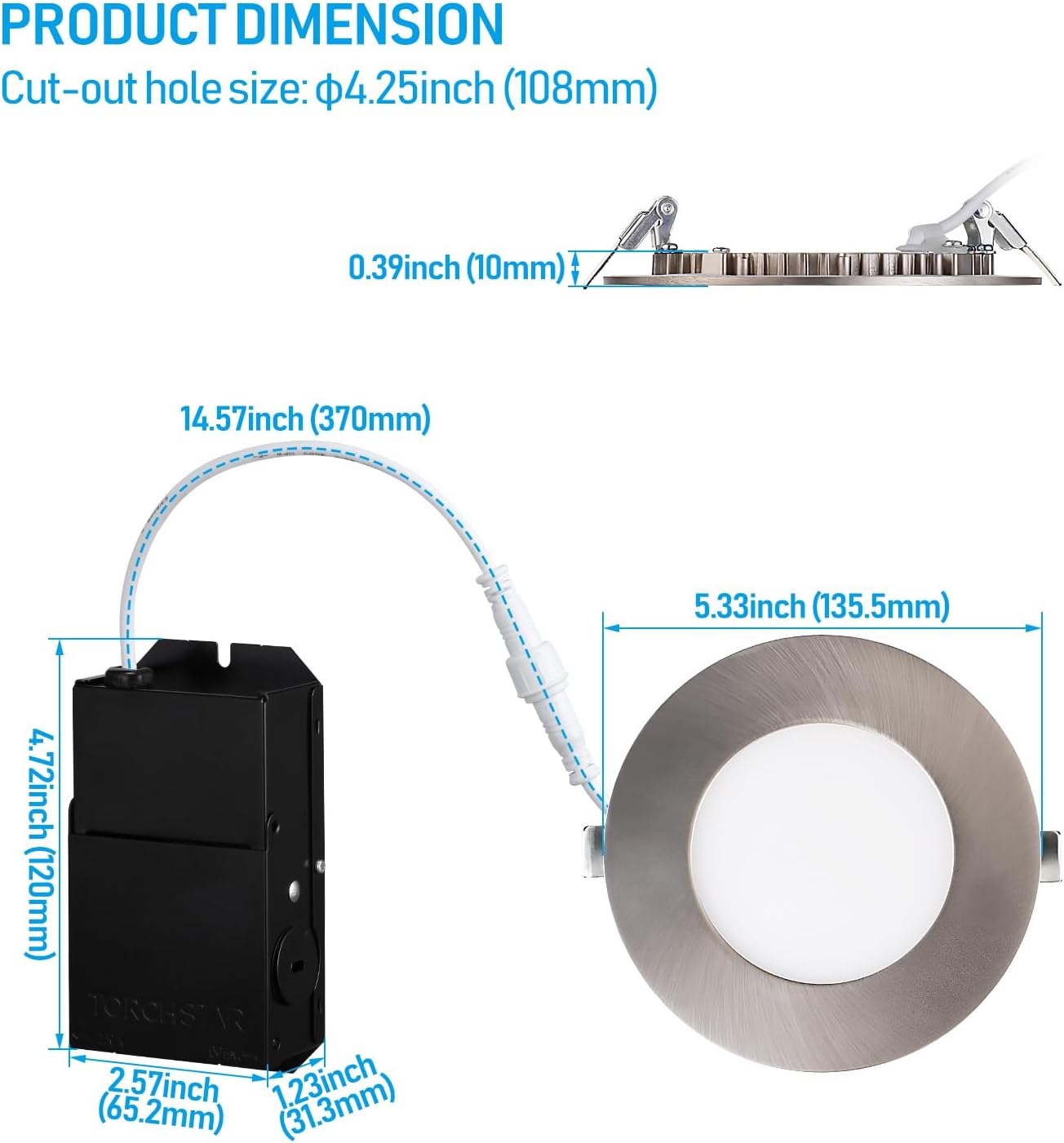 SlimPanel Colour 4" LED Ultra-thin Recessed Light - Satin Nickel - 10W - Single CCT