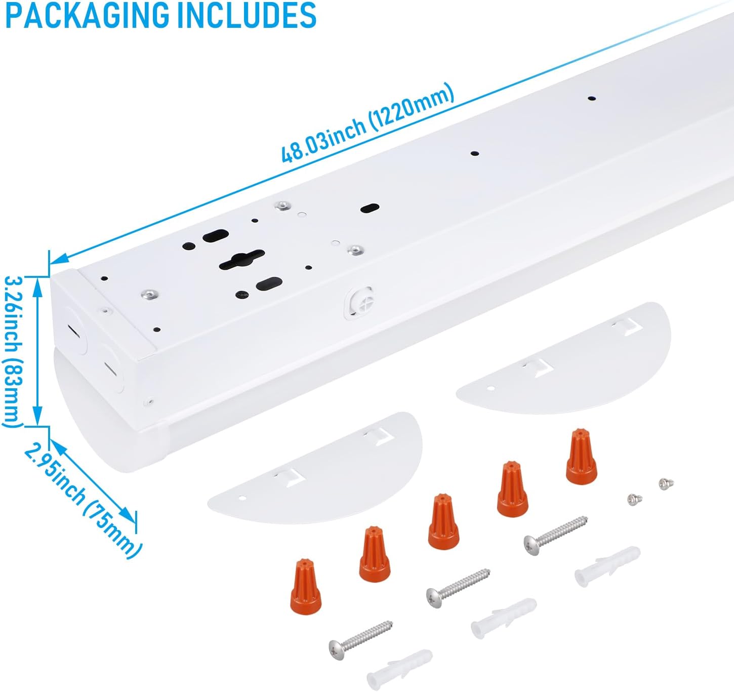 4FT LED Linear Strip Light, Dimmable Commercial Grade Shop Light Fixture- 4 Pack