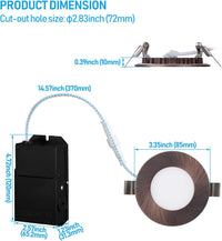 SlimPanel Colour 3" LED Ultra-thin Recessed Light - Oil Rubbed Bronze - 7W - Single CCT