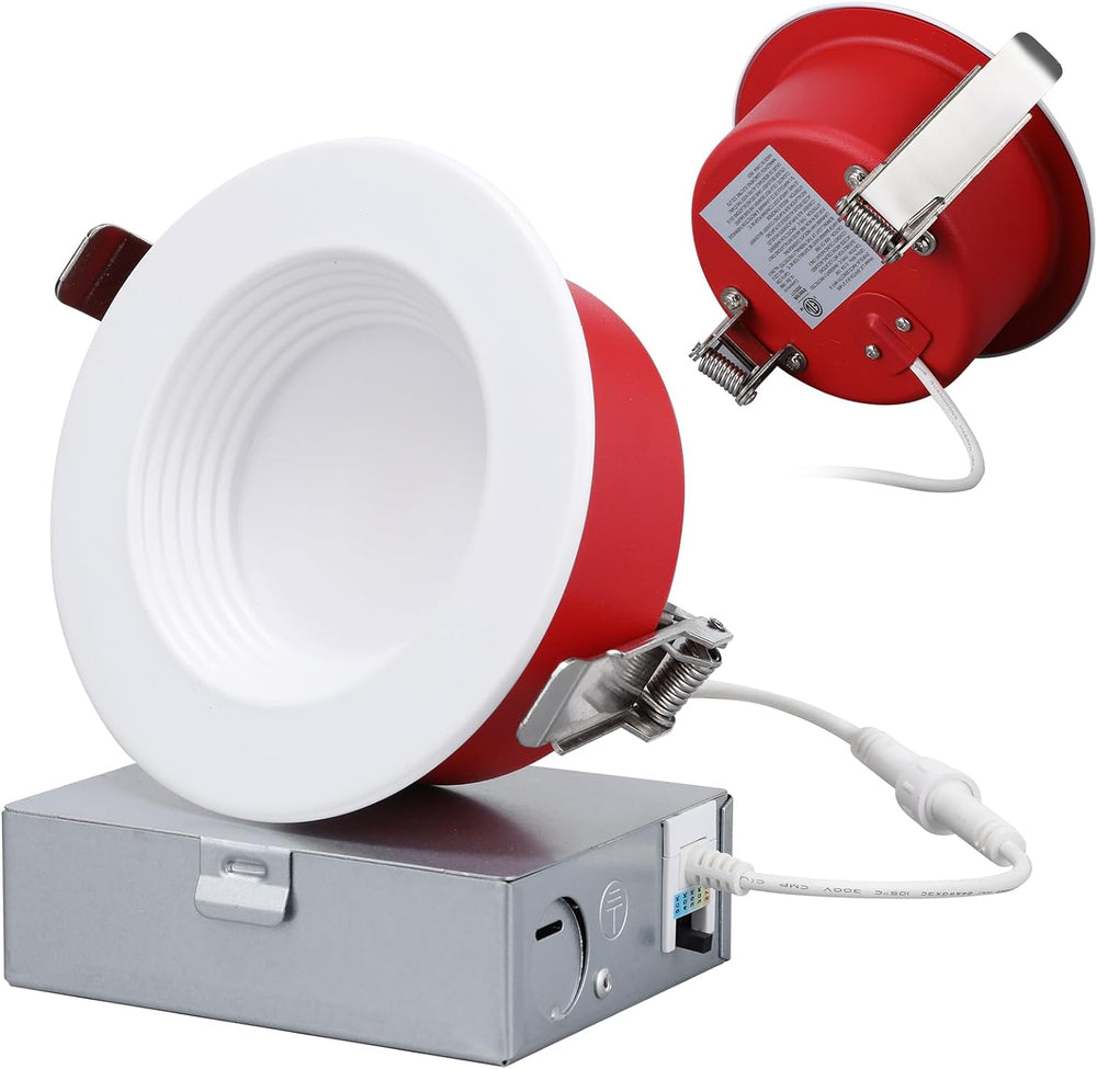 FlameGuard™ 4" Fire-rated Glare-free Canless LED Recessed Lights - DL 12W Dimmable Tested w/ UL263 ASTME119 CAN ULC S101