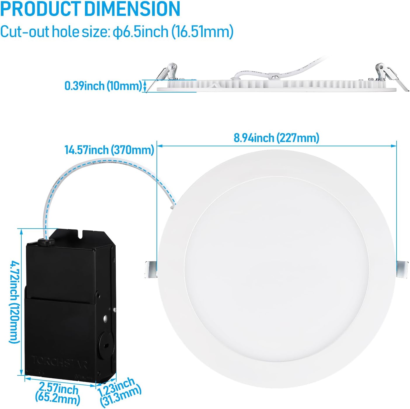 SlimPanel Colour 8" LED Ultra-thin Recessed Light - Milky White - 18W - Single CCT