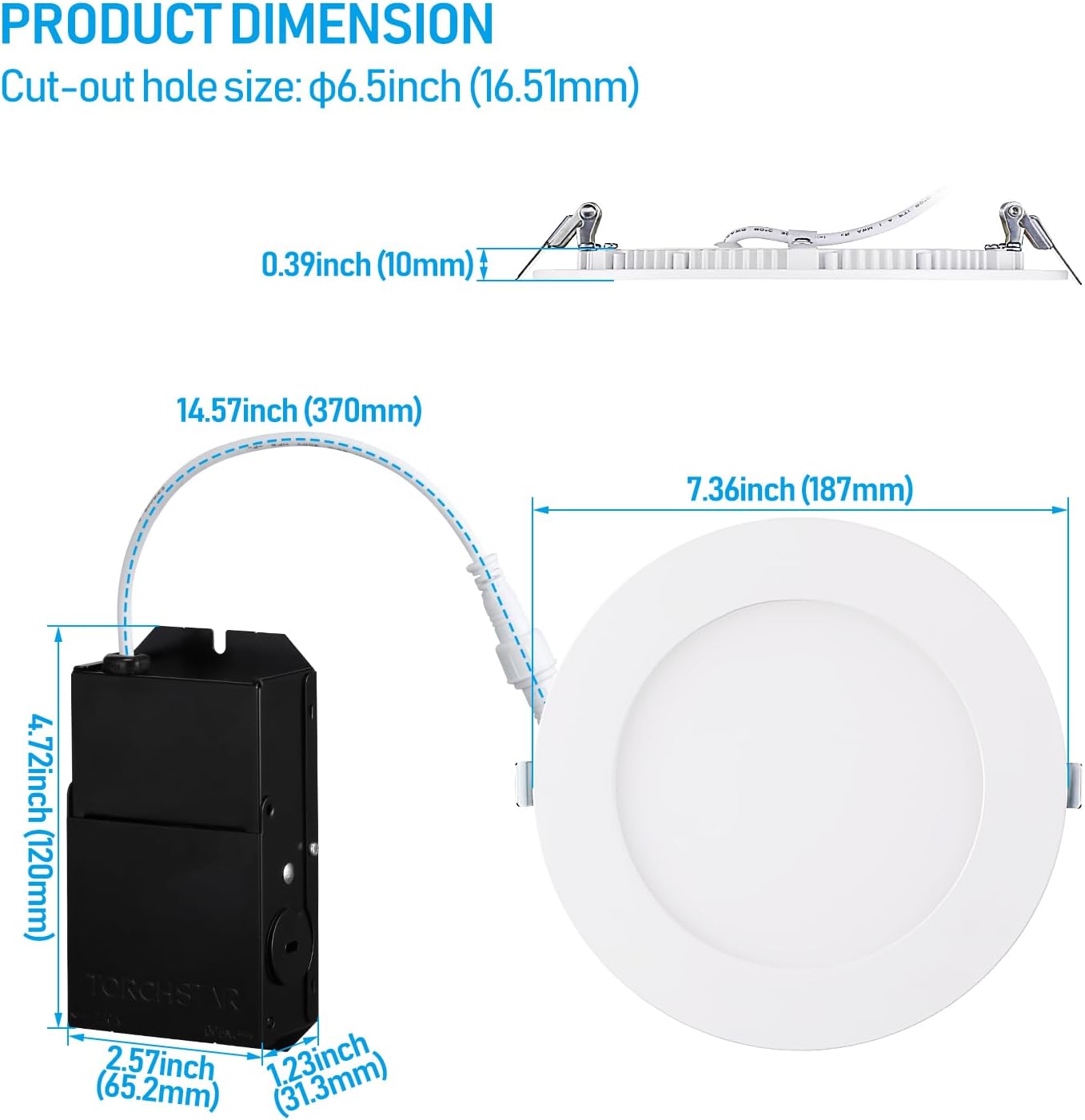 SlimPanel Colour 6" LED Ultra-thin Recessed Light - Milky White - 13W - Single CCT