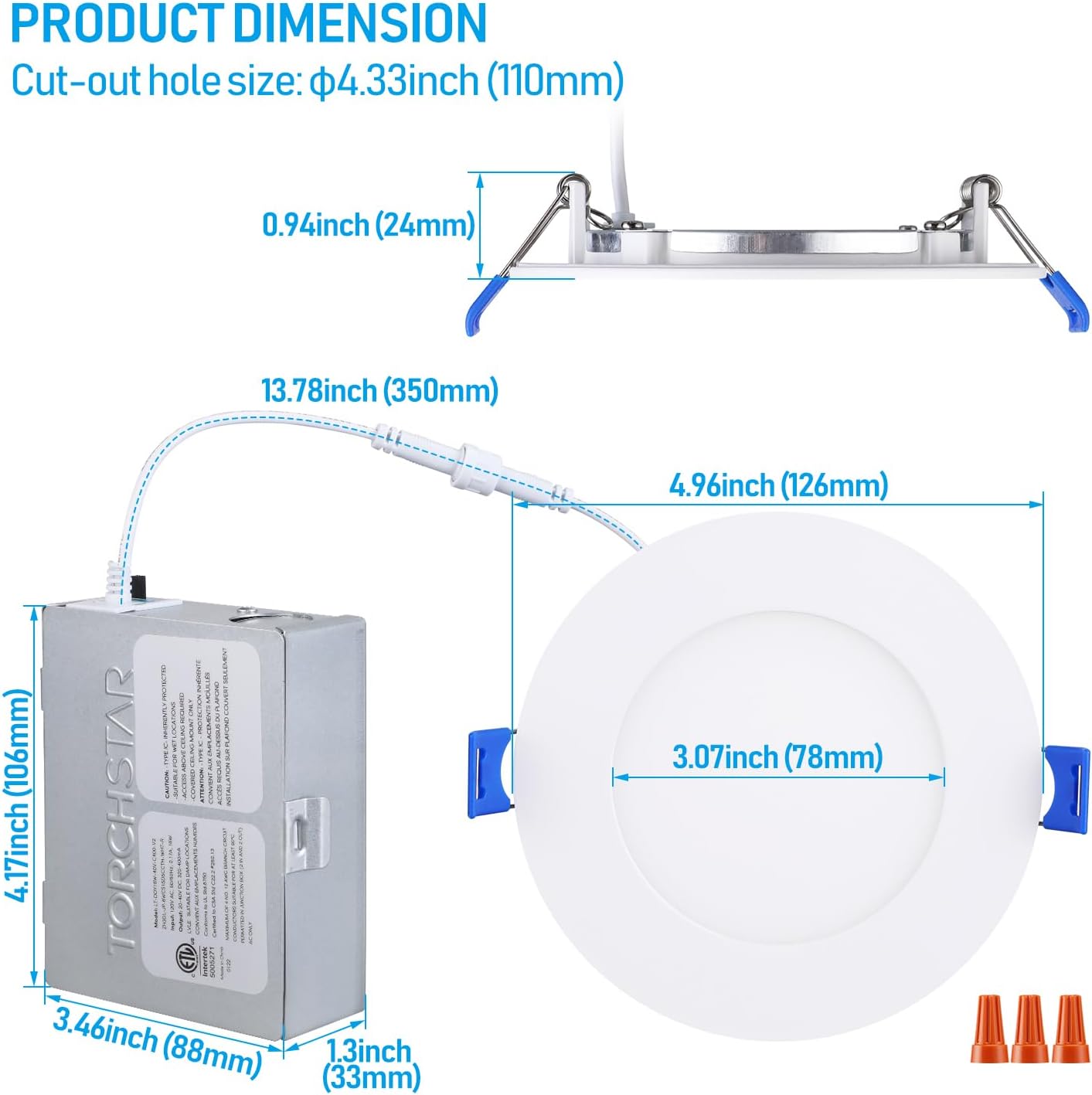 SlimPanel+ 4" Premium LED Ultra-thin Recessed Light - 10W - Adjustable CCT