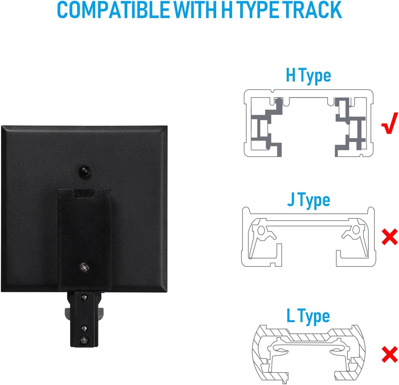 TORCHSTAR® H Track Live End Power Feed Connector with Junction Box Cover