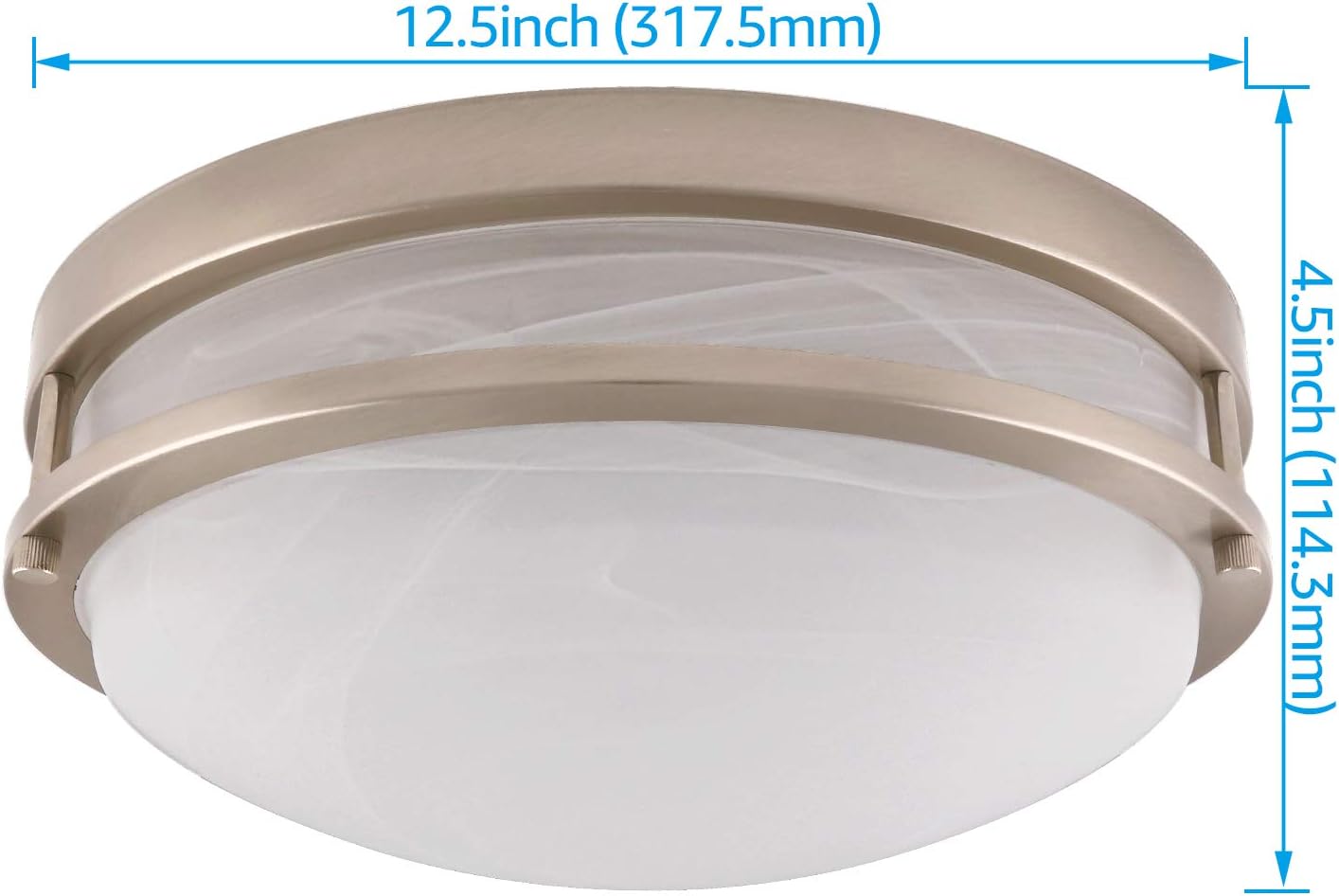 12" Glass LED Ceiling Light - No Bulb Needed Flush Mount Dimmable 3000K Warm White