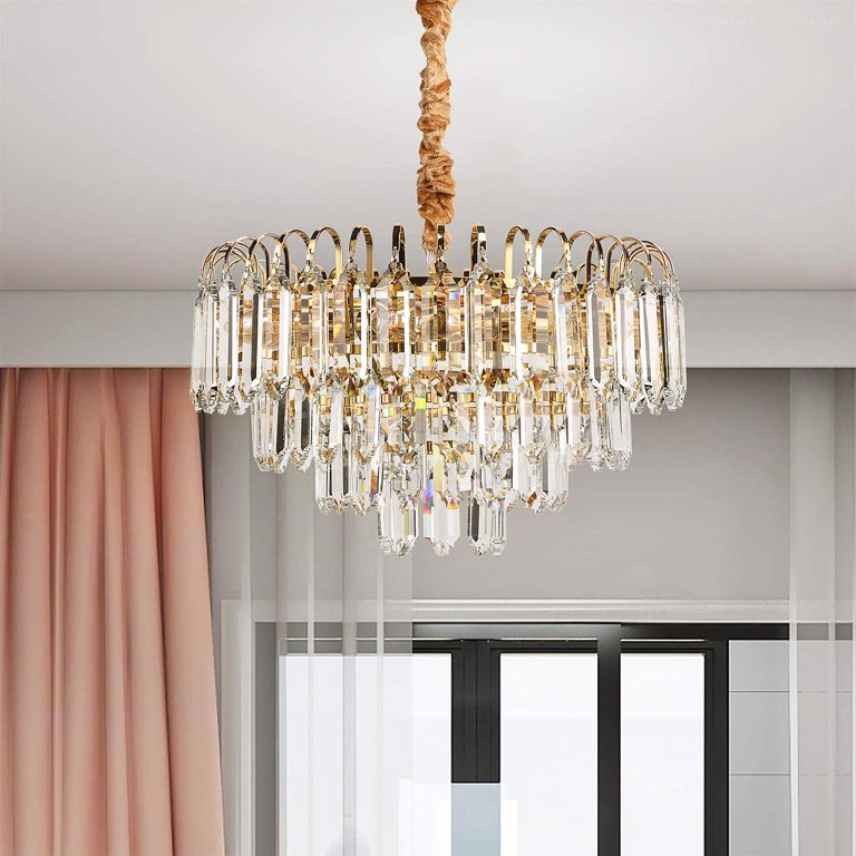 TieredGlamor 6-Lights Crystal Pendant Chandelier