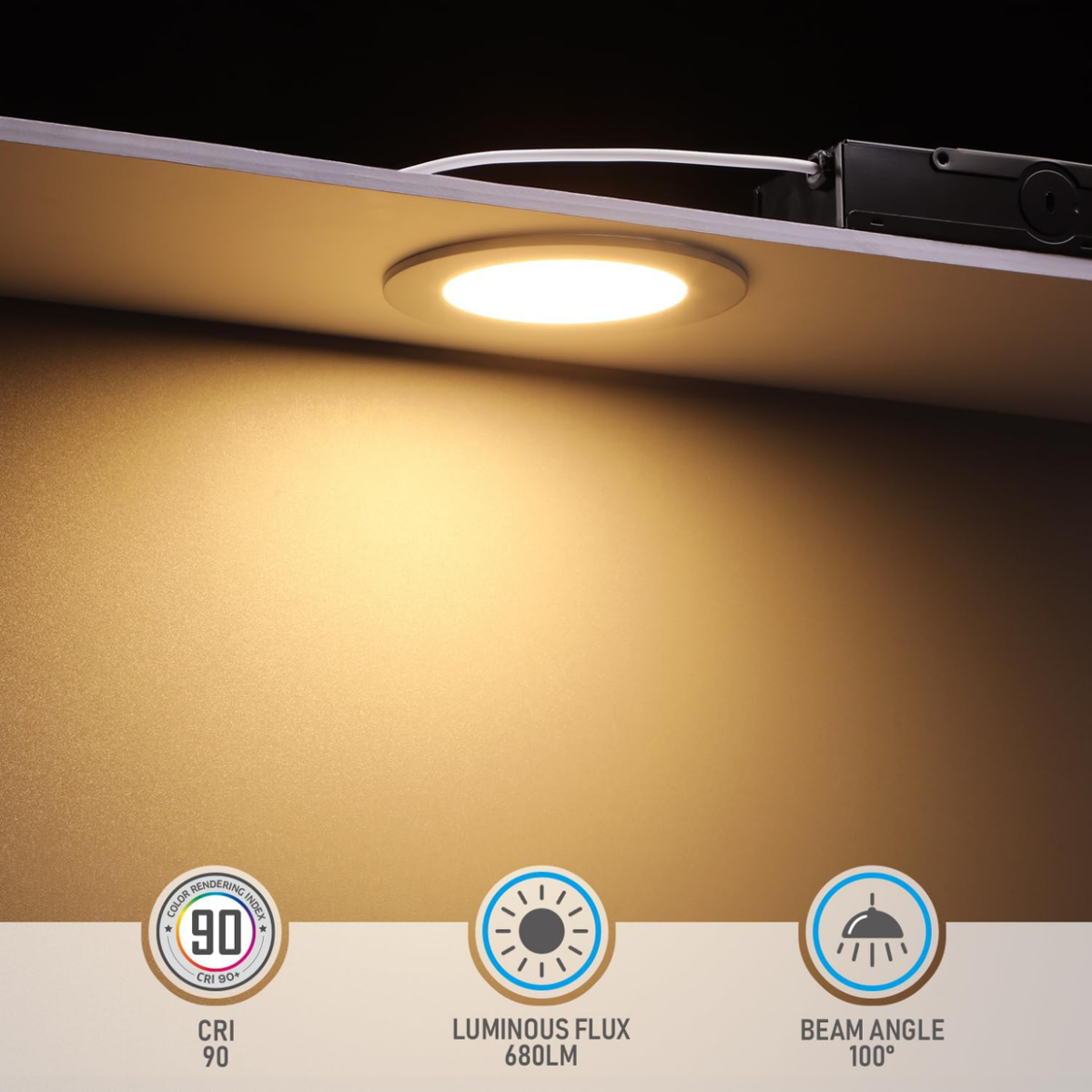 Premium Series 4 Inch Ultra-Thin LED Recessed Light with Junction Box