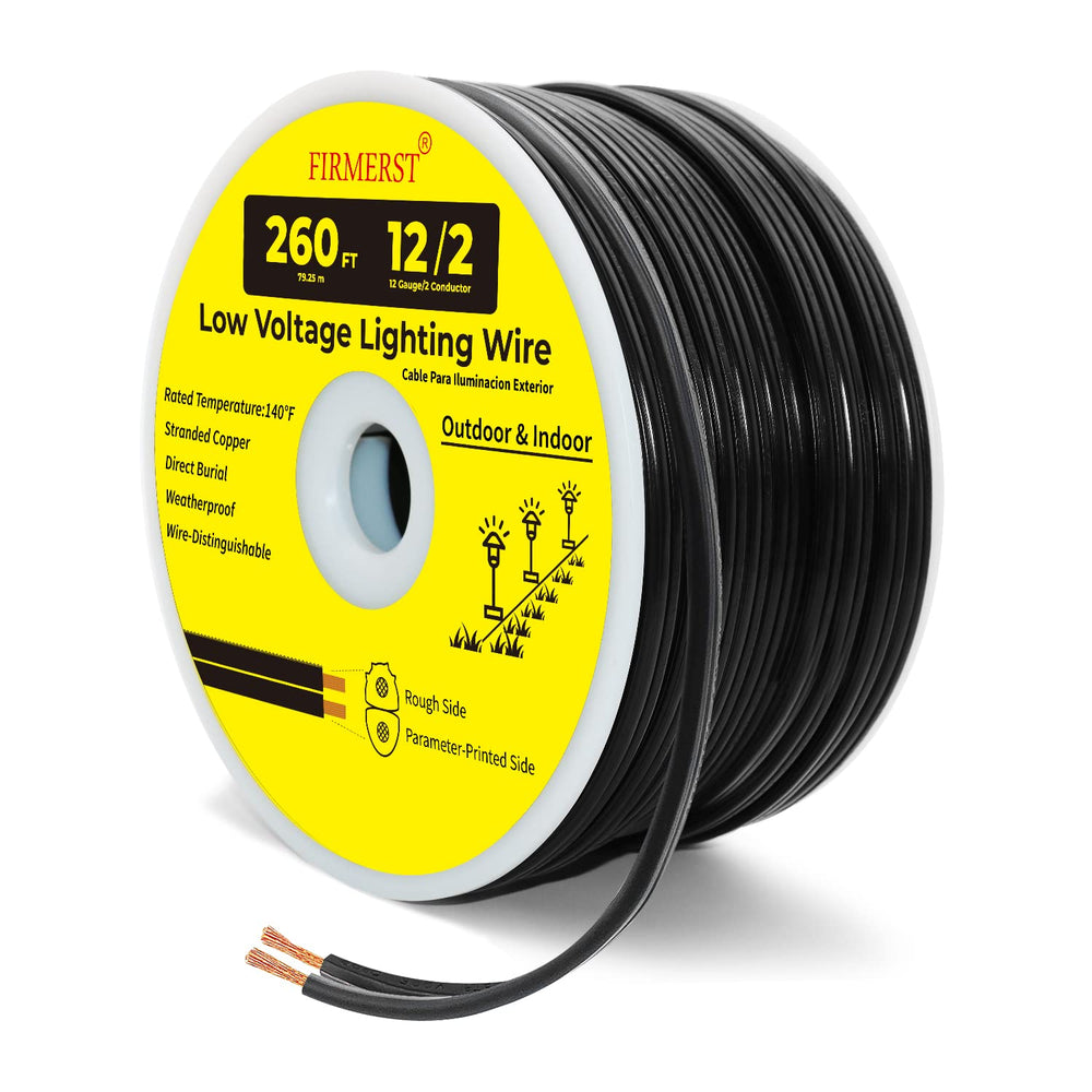 FIRMERST 12/2 Low Voltage Landscape Wire Outdoor Lighting Cable UL Listed