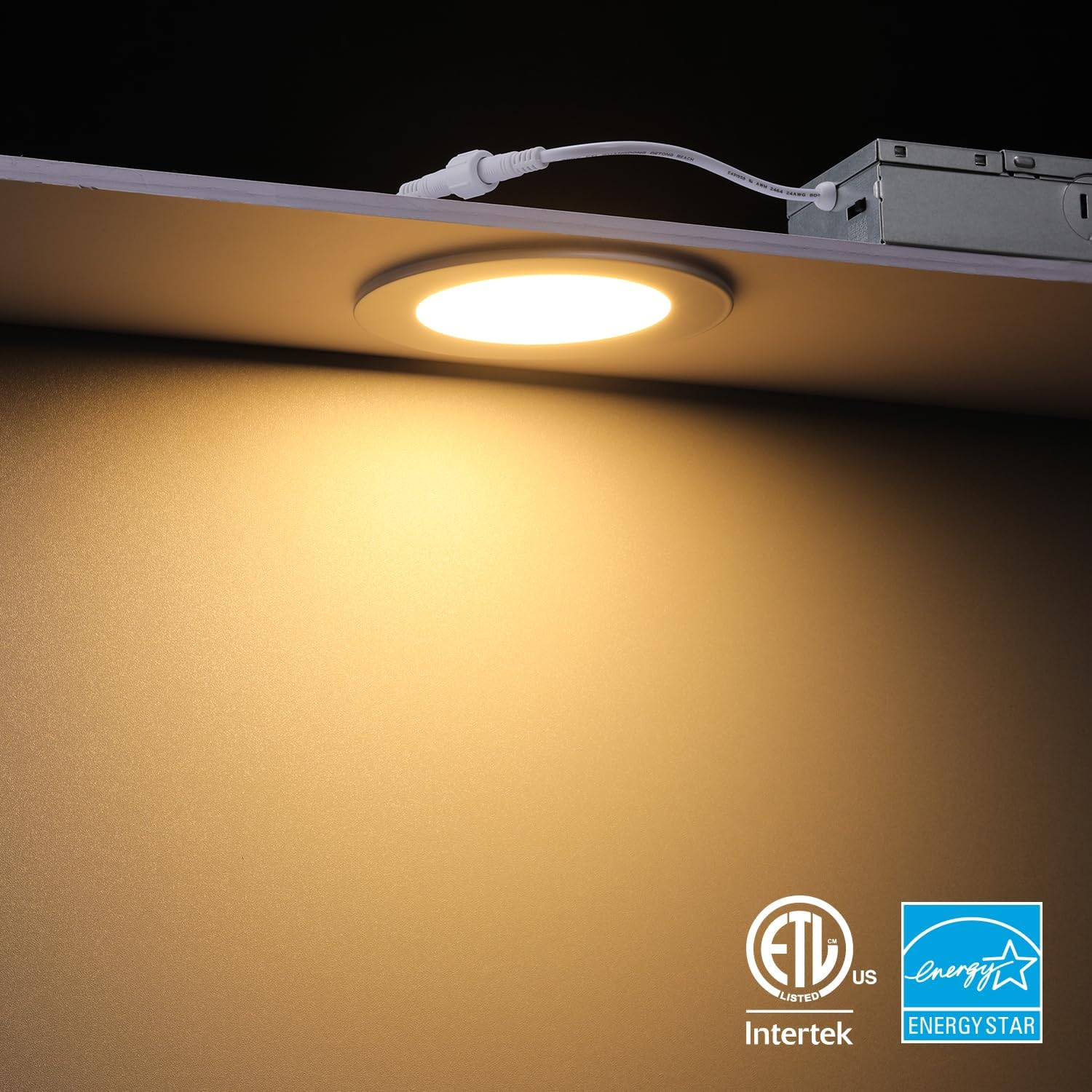 SlimPanel+ 4" Ultra-thin Canless LED Recessed Light - SDL 10W Dimmable 1/2" Thick