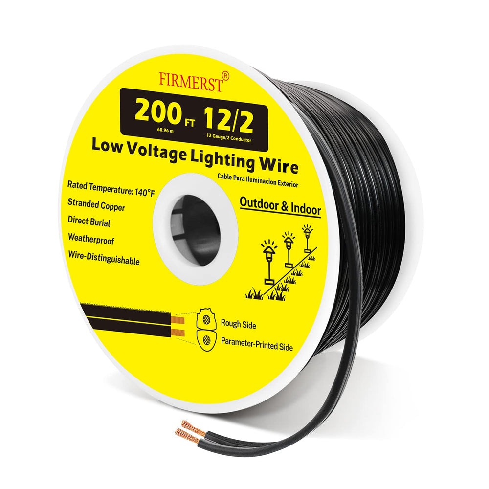 FIRMERST 12/2 Low Voltage Landscape Wire Outdoor Lighting Cable UL Listed