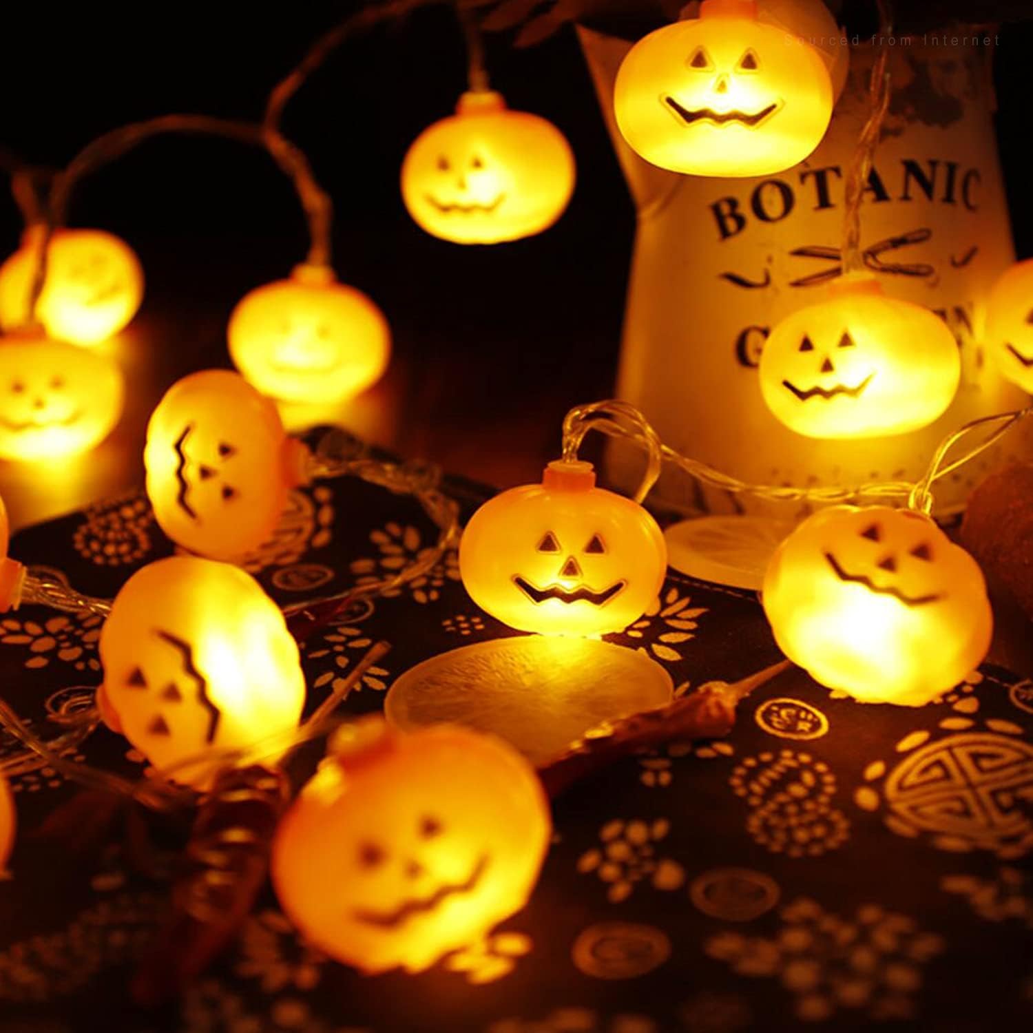 WispWonders Halloween Pumpkin Head - Battery Powered