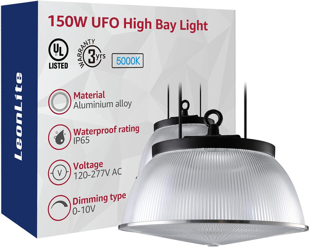 Leonlite® SkyForge150S Slim LED High Bay Light Fixture with Shade