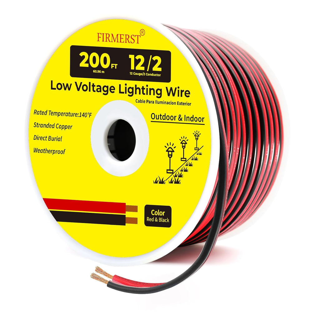 FIRMERST 12/2 Low Voltage Landscape Wire Outdoor Lighting Cable UL Listed
