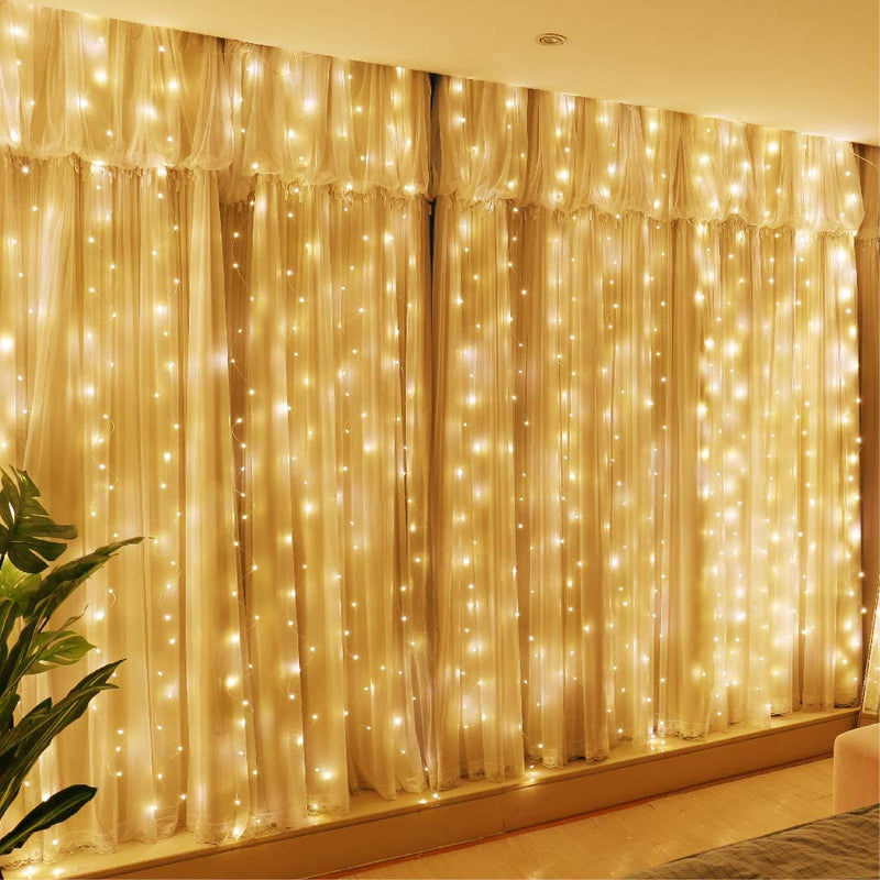 StellarCascade Warm White Curtain Lights