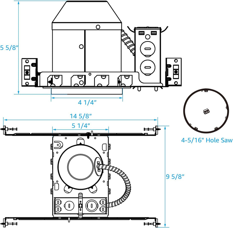 RefineGlow 4" New Construction Recessed Light Housing - TP24 Connector