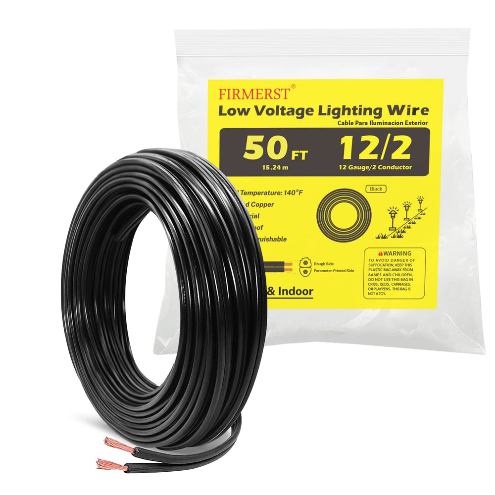 FIRMERST 12/2 Low Voltage Landscape Wire Outdoor Lighting Cable UL Listed
