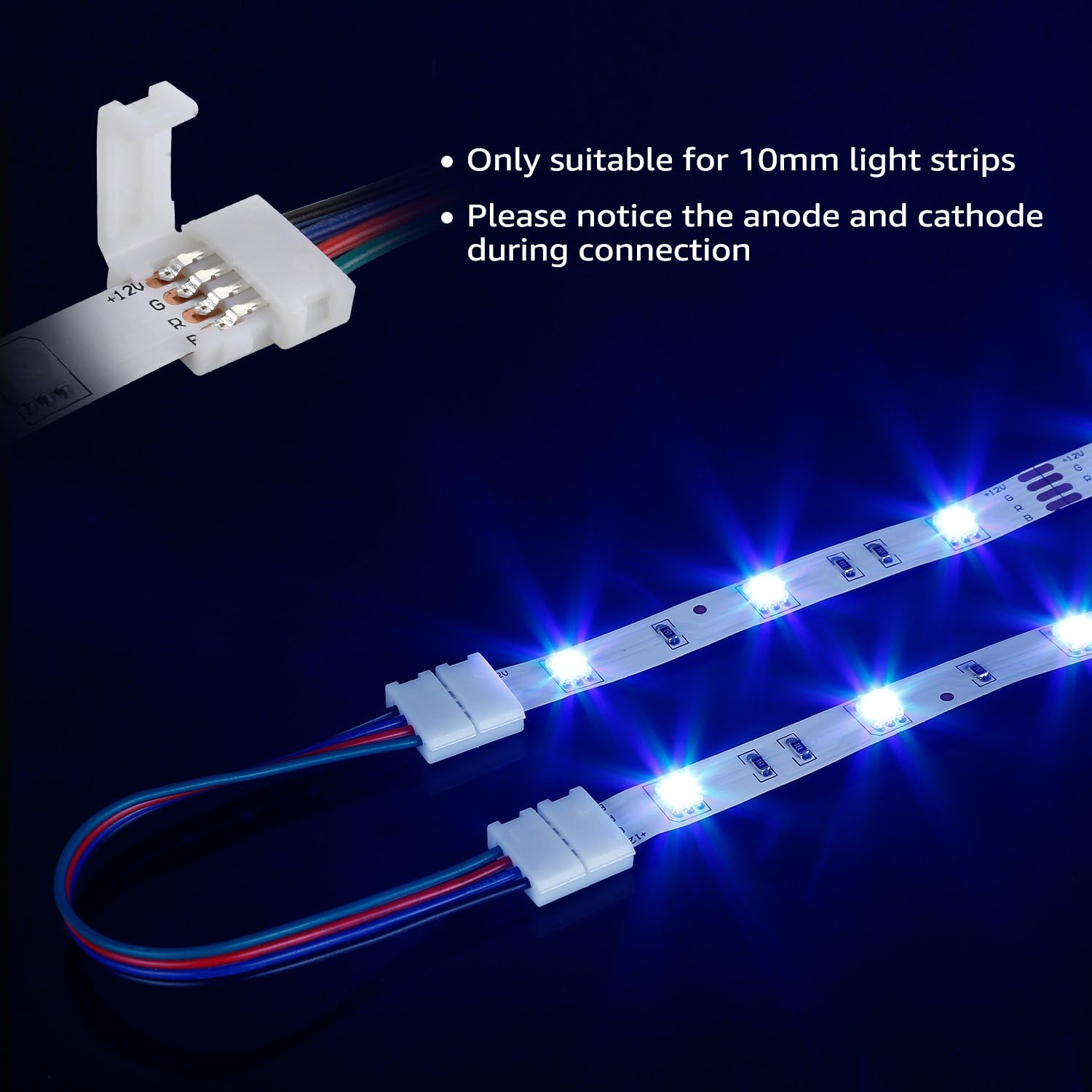 TORCHSTAR RGB Extension Cord Kit for 4 Pins Strip Light