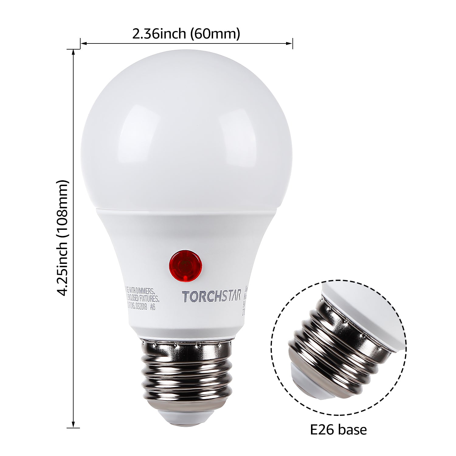 TORCHSTAR® ALS 9W A19 Dusk-to-Dawn LED Bulb - 5000K