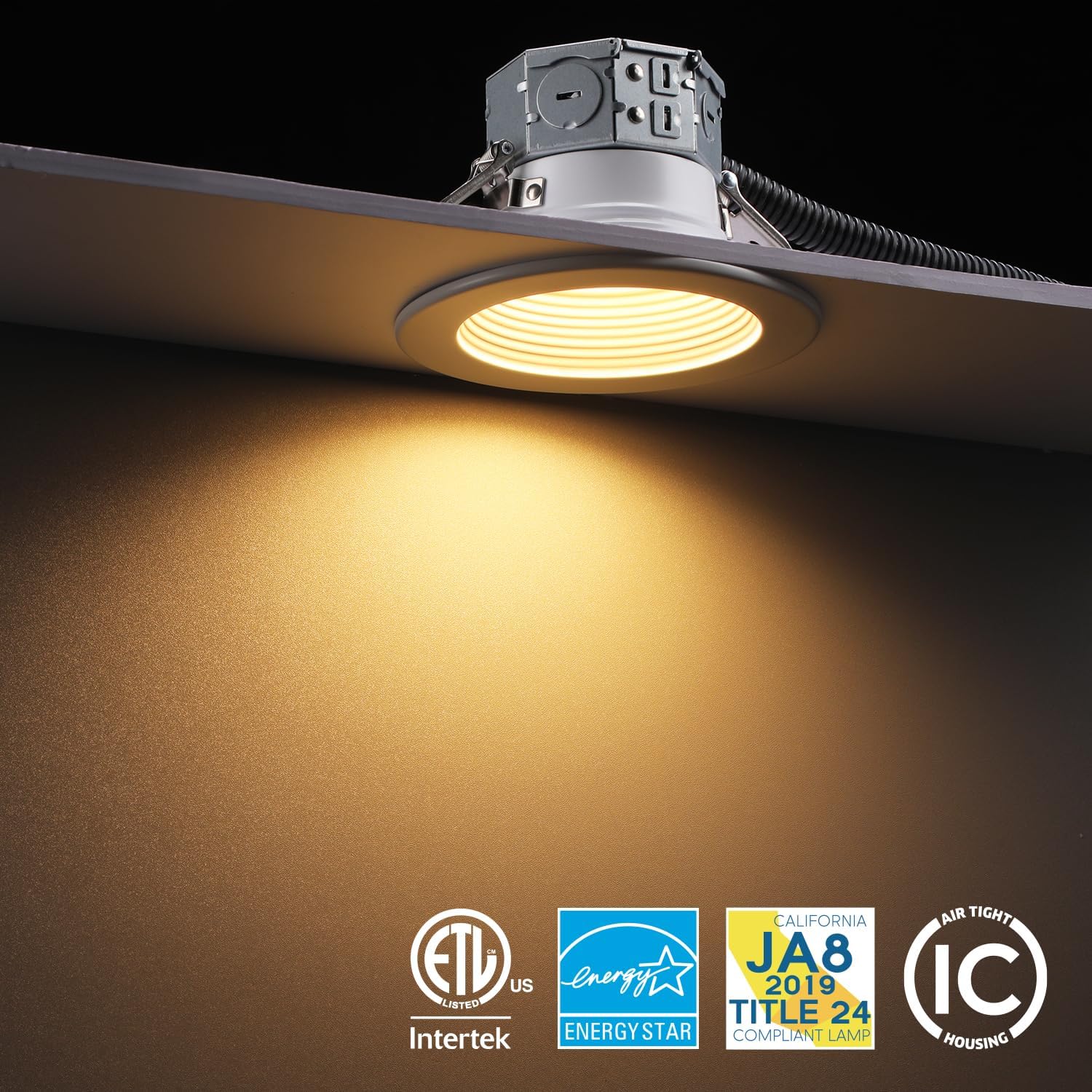 Bafflux 4" Glare-free LED Recessed Light - 10W Dimmable with Baffle Trim