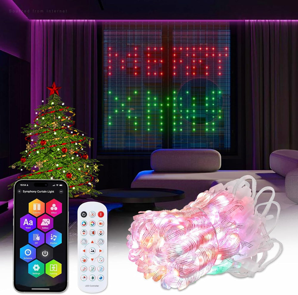 Dynamic DIY Curtain String Lights for Halloween Christmas Outdoor - RGB/Remote Control