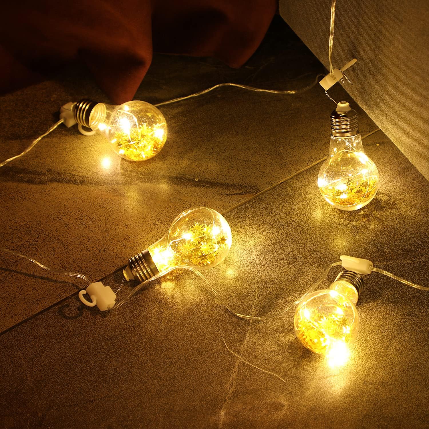 YuleGlow Globe Bulb String Fairy Lights - Battery Powered