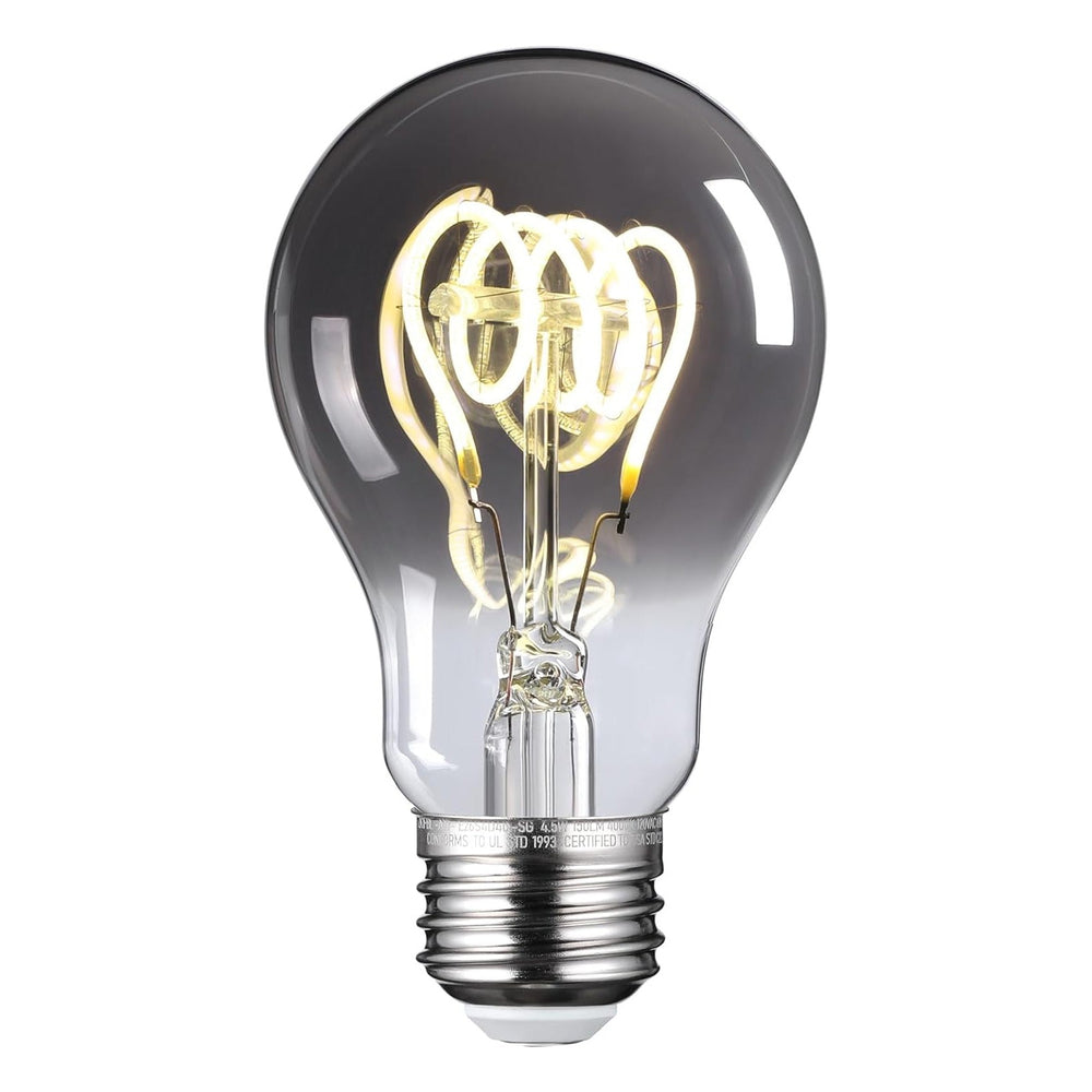 A19 Decorative Light Bulb, Smoke Gray Glass E26 Base LED Bulb Dimmable